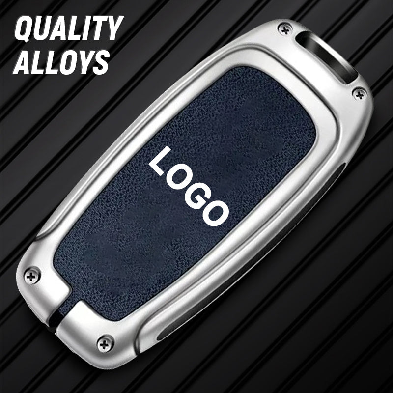 Premium leather key cover for Audi keys incl. keyring hook + leather  keychain (LEK64-AX6)